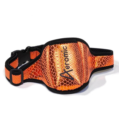 Aeromic Mic Belt in Orange Python color. 